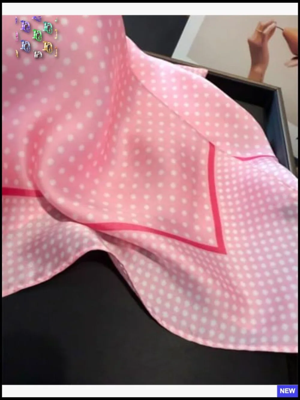 Polka Dot Satin Square Scarf Vintage Retro Head Wrap Neckerchief Bandana